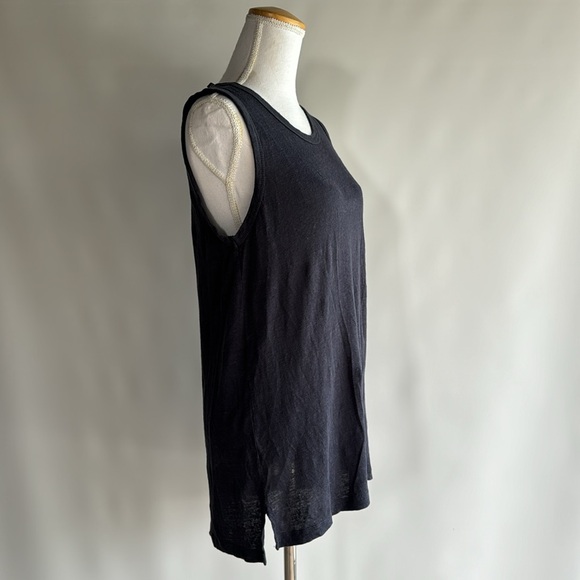 Bobi Linen Blend Navy Tank Top - sz M - Picture 2 of 6
